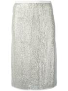 Vanessa Bruno - Metallic (grey) Knit Skirt - Women - Polyester/viscose - 36, Polyester/viscose