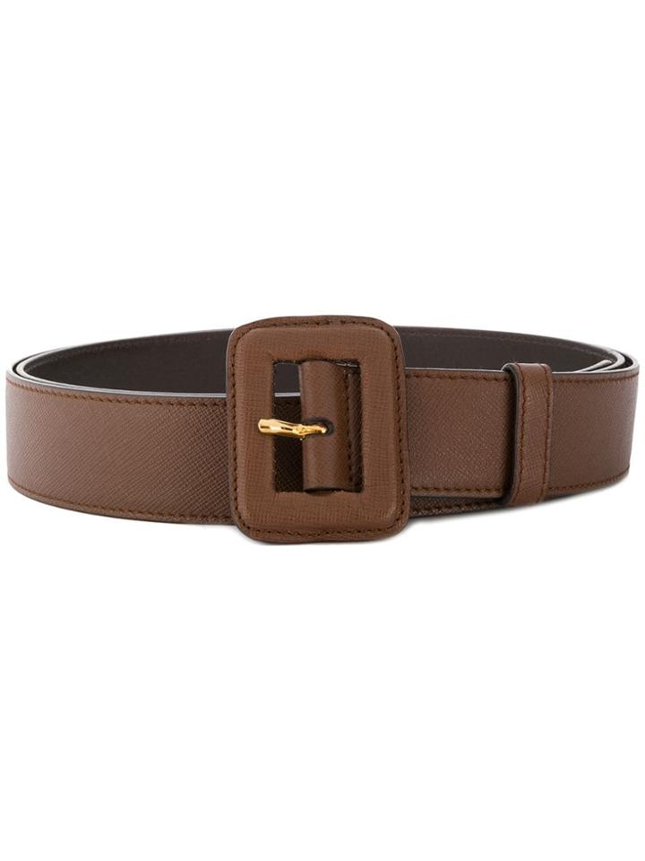Prada Wide Buckle Belt - Brown