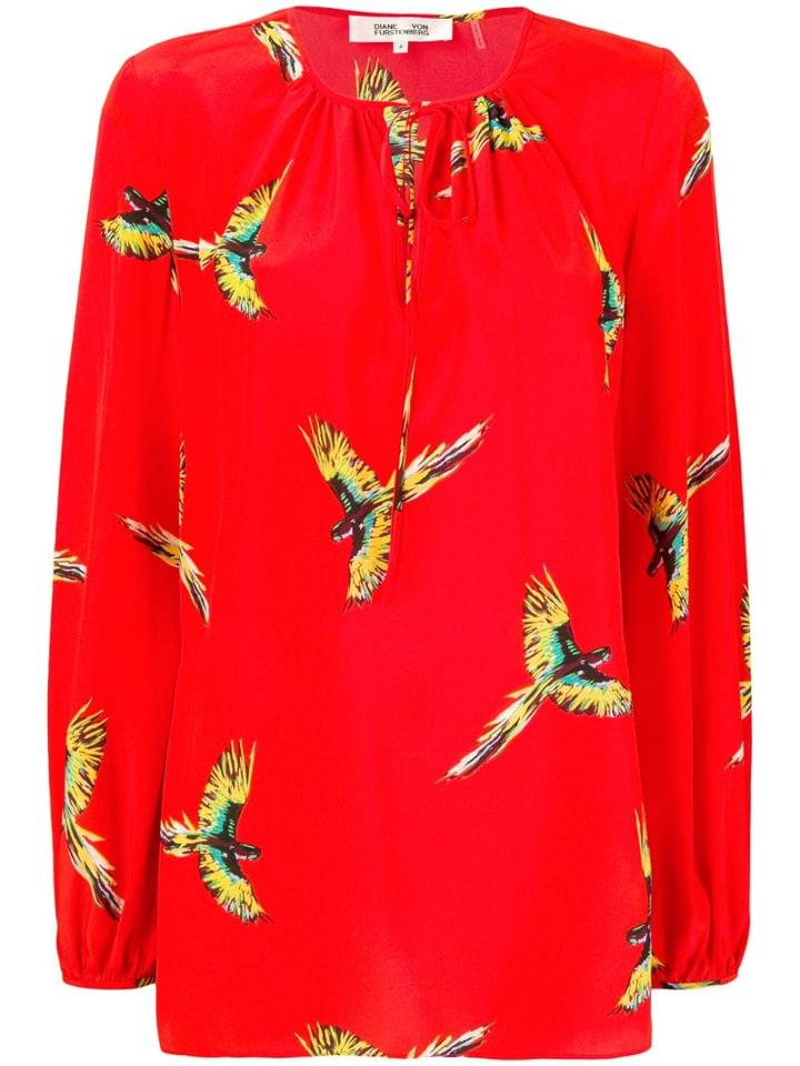 Diane Von Furstenberg Parrot Blouse - Red