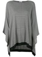 Striped Poncho Sweater - Women - Cashmere/wool - L, Black, Cashmere/wool, Brunello Cucinelli
