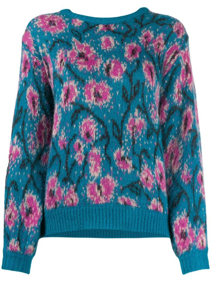 Guardaroba Floral Intarsia Jumper - Blue