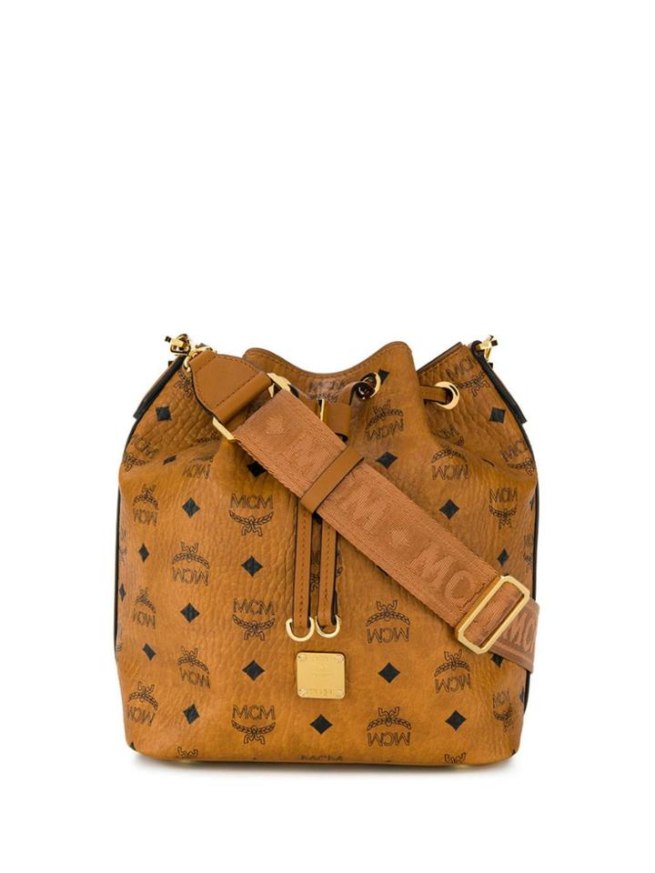 Mcm Monogram Print Tote - Brown