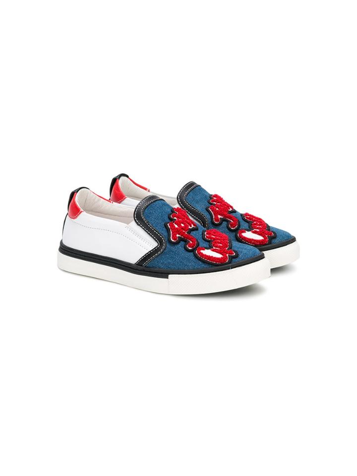 John Galliano Kids Logo Patch Sneakers - Multicolour