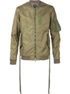 Maharishi Ribbon Detail Bomber Jacket, Men's, Size: Medium, Green, Nylon