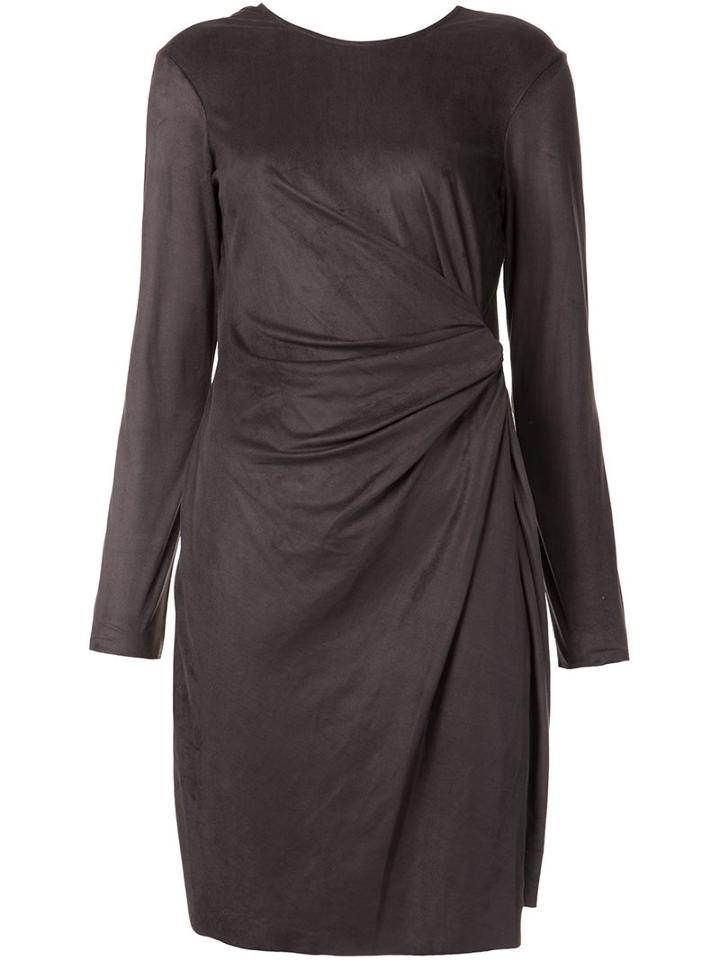 Josie Natori Metallic Asymmetric Draped Dress