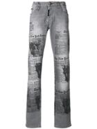 Philipp Plein Newspaper Print Jeans - Grey