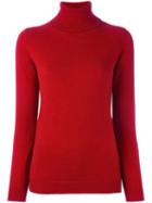 Allude Turtle Neck Sweater, Women's, Size: Large, Red, Cashmere