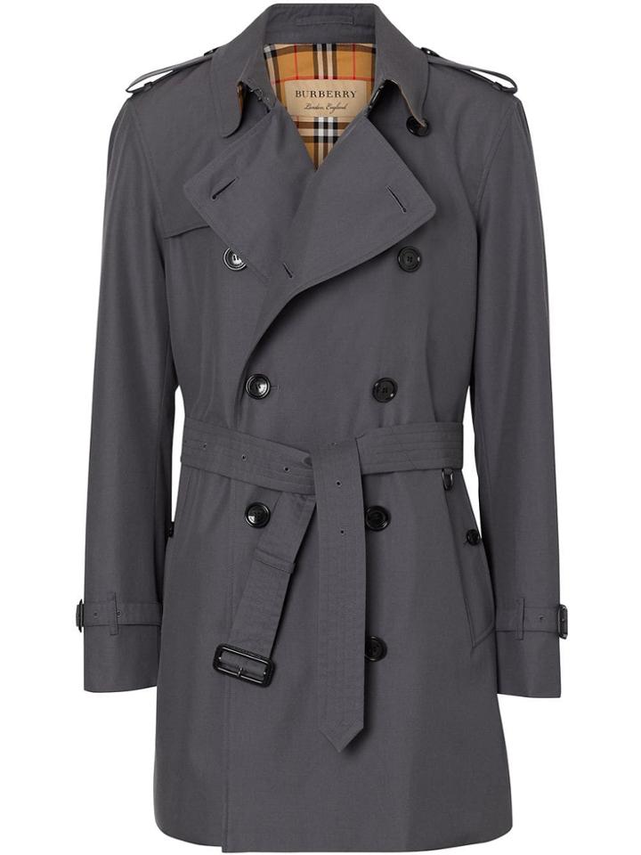 Burberry Short Chelsea Fit Trench Coat - Grey