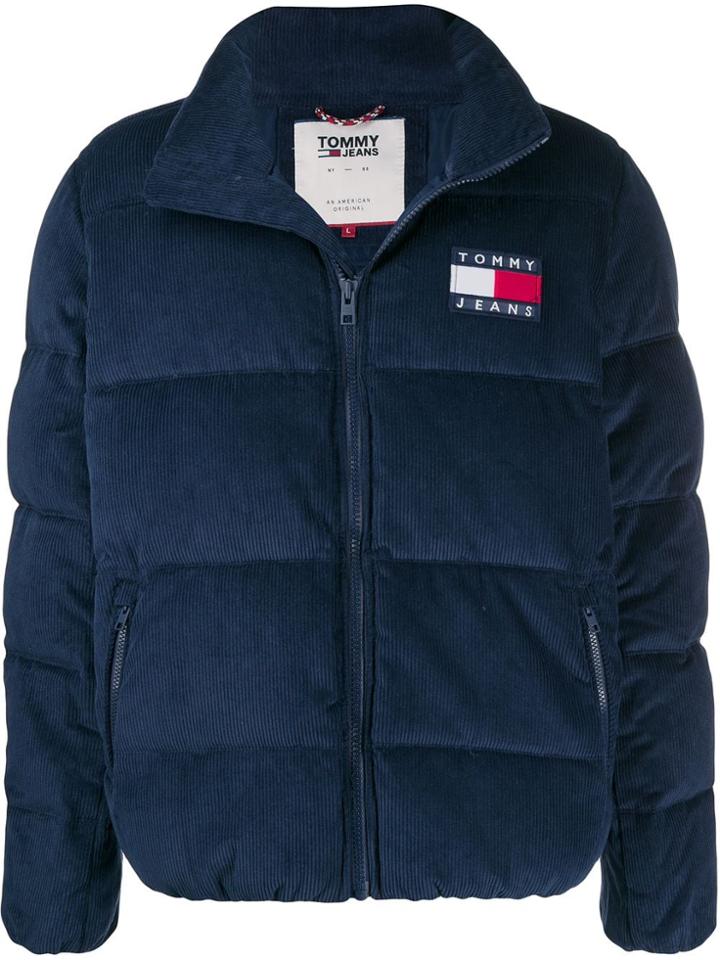 Tommy Jeans Corduroy Puffer Jacket - Blue