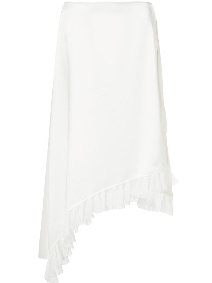 Elizabeth And James Fringed Trim Skirt, Women's, Size: 0, White, Polyester/acetate/viscose