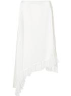 Elizabeth And James Fringed Trim Skirt, Women's, Size: 0, White, Polyester/acetate/viscose