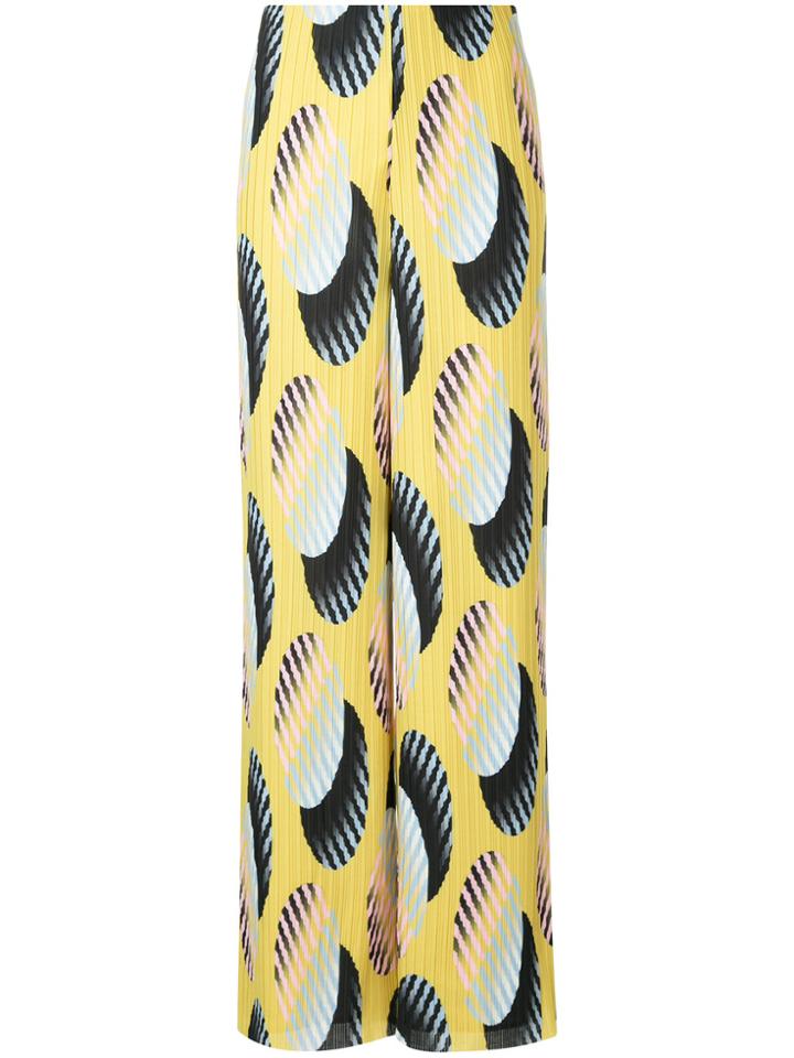 Solace London Printed High-waisted Pants - Yellow & Orange