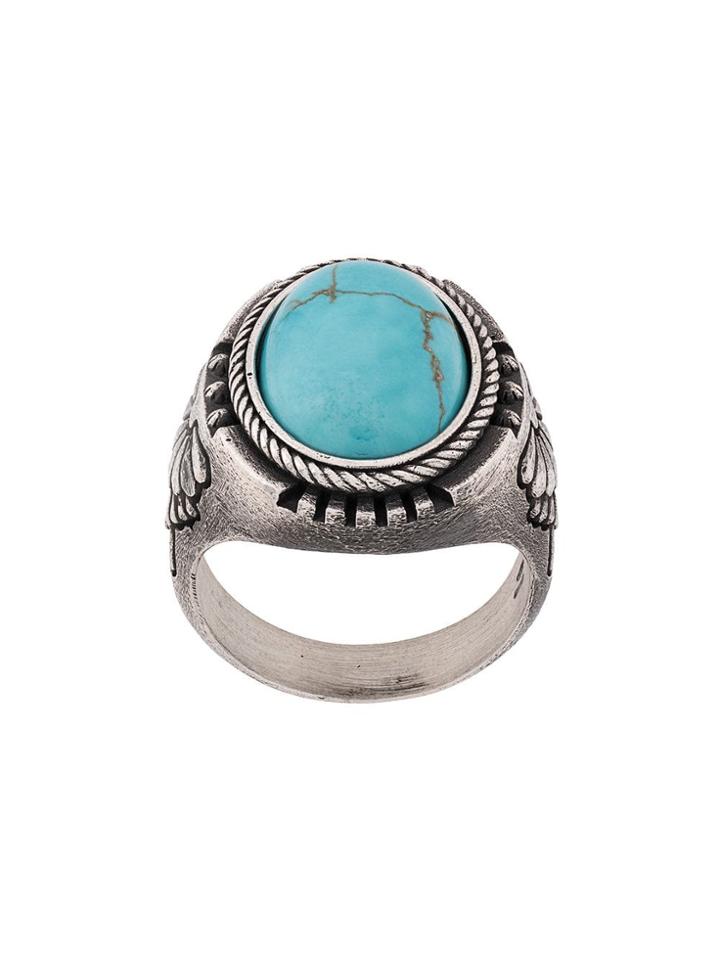 Nove25 Oval Gemstone Set Ring - Silver