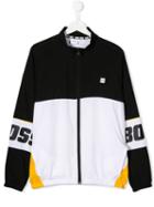 Boss Kids Teen Panelled Logo Track Jacket - Black