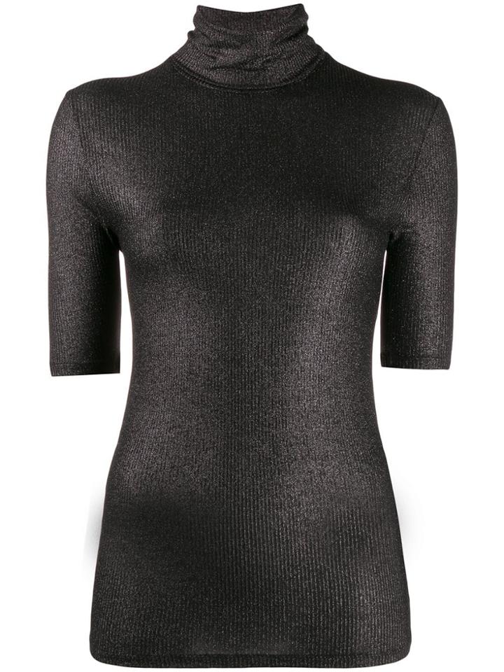 Majestic Filatures Camisa Roll-neck Knitted Top - Black