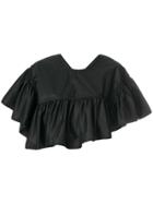 3.1 Phillip Lim Ruffle Flared Cropped Top - Black
