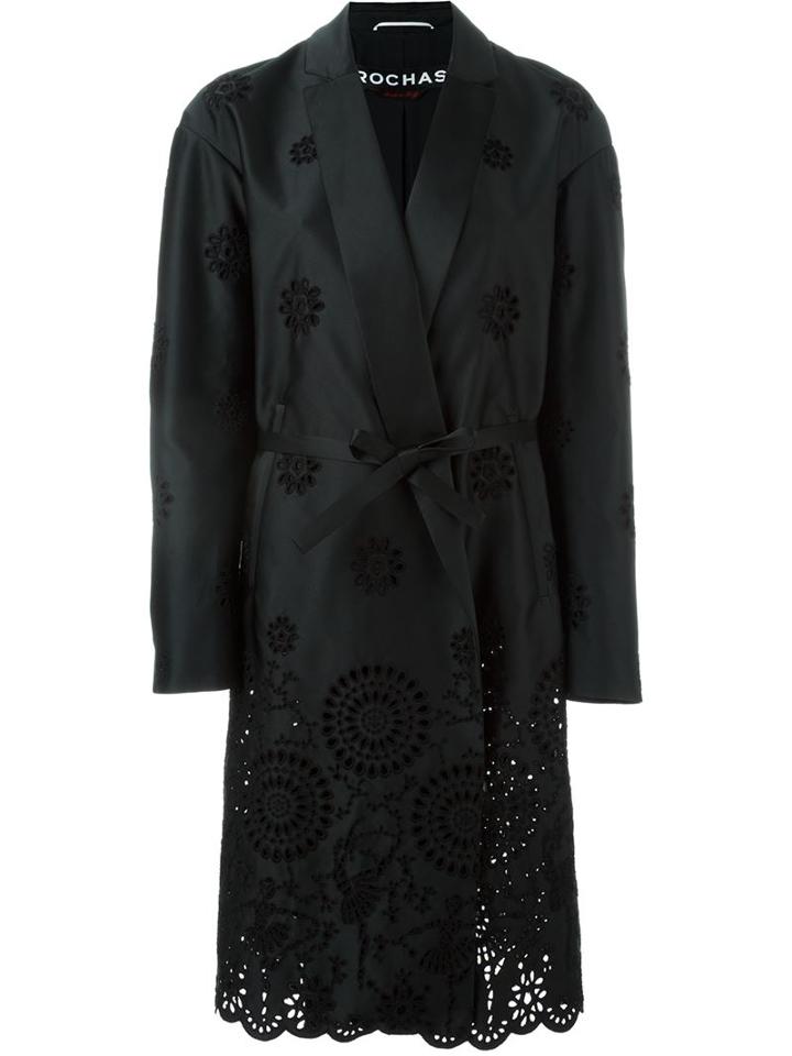 Rochas Floral Eyelet Coat