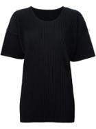 Homme Plissé Issey Miyake Pleated T-shirt, Men's, Size: 2, Black, Polyester