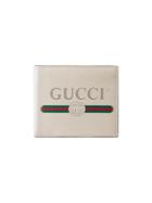 Gucci Gucci Print Leather Bi-fold Wallet - White