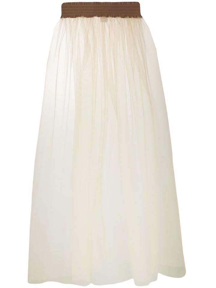 Danielapi Sheer Tulle Maxi Skirt - Neutrals