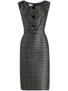 Prada Pre-owned Houndstooth Midi Dress - Black