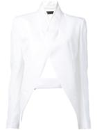 Haider Ackermann - Cut-out Detail Jacket - Women - Linen/flax/viscose - 36, White, Linen/flax/viscose