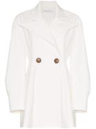 Rejina Pyo Double Breasted Cotton Blend Long Sleeve Blazer - White