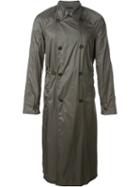 Jil Sander Long Trench Coat, Men's, Size: 46, Grey, Polyamide