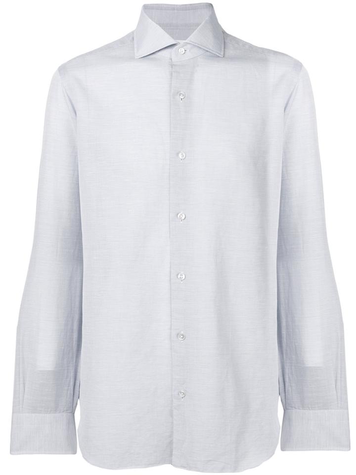 Barba Plain Button-down Shirt - Blue