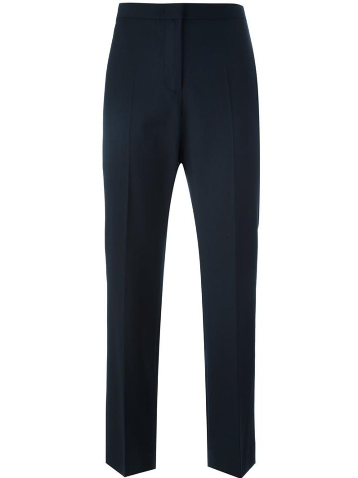 Piazza Sempione Straight Trousers, Women's, Size: 48, Blue, Polyamide/spandex/elastane/virgin Wool