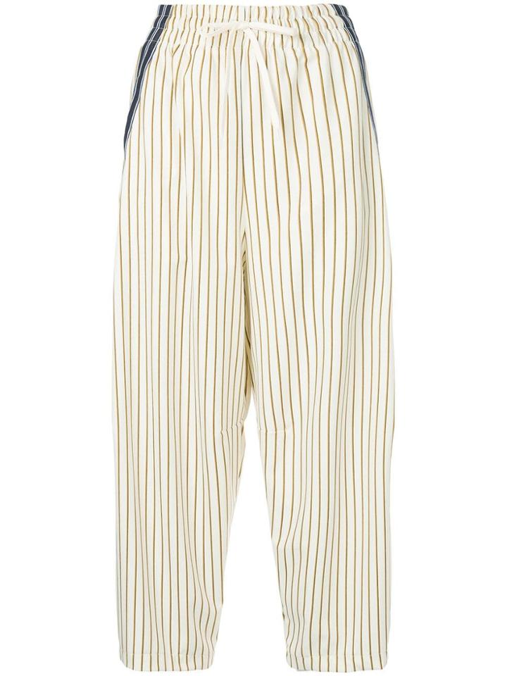 See By Chloé High-waisted Striped Trousers - White