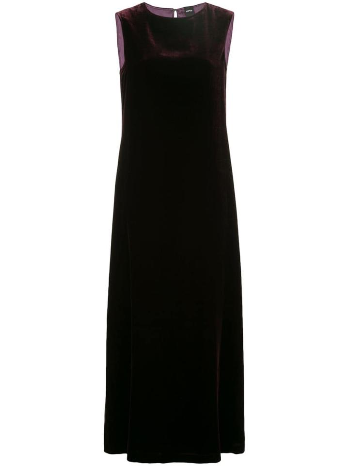 Aspesi Velvet Straight-line Dress - Brown