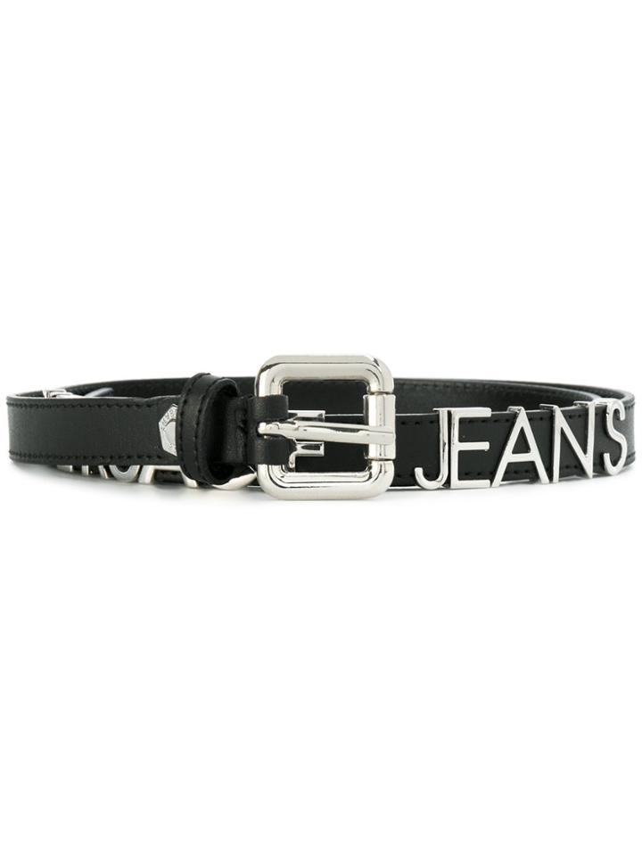 Versace Jeans Logo Letter Plaque Belt - Black