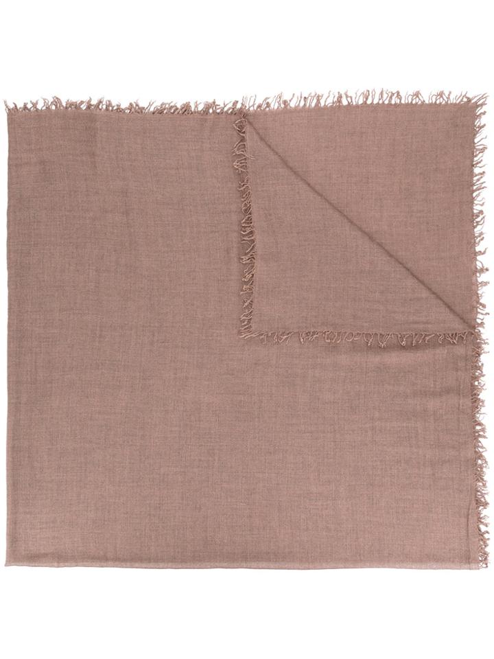 Faliero Sarti Distressed Edge Scarf - Brown