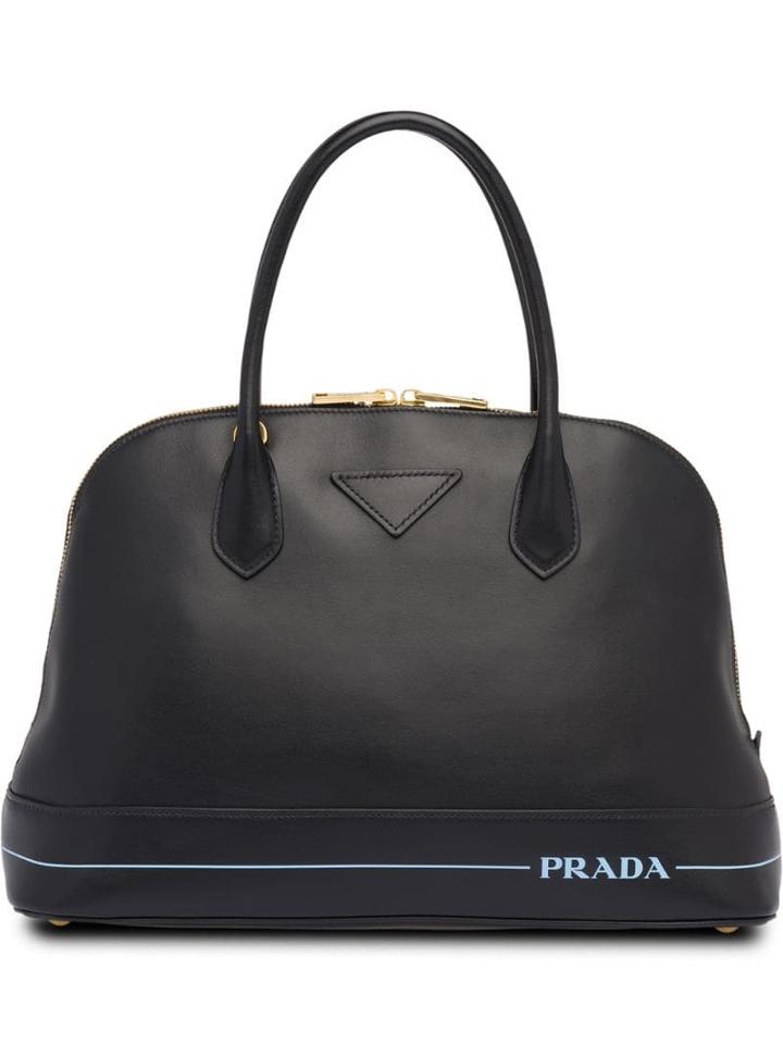 Prada Logo Stamped Tote - F0002 Black