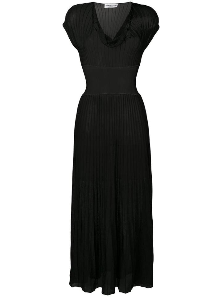 Sonia Rykiel Pleated Midi Dress - Black