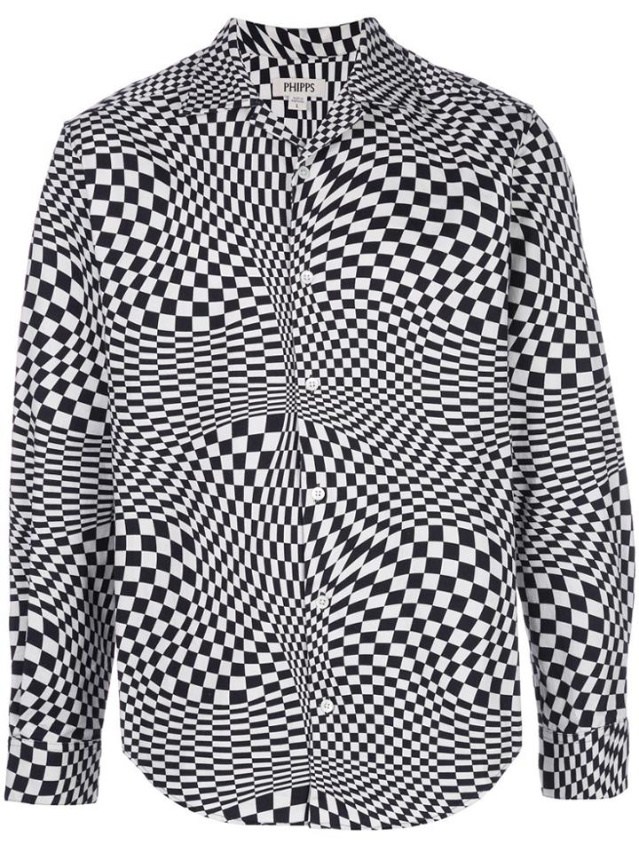Phipps Asymmetric Checkered Shirt - Black