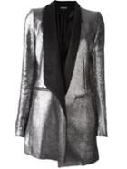 Ann Demeulemeester Metallic (grey) Mid Blazer, Women's, Size: 36, Linen/flax/virgin Wool/nylon/nylon