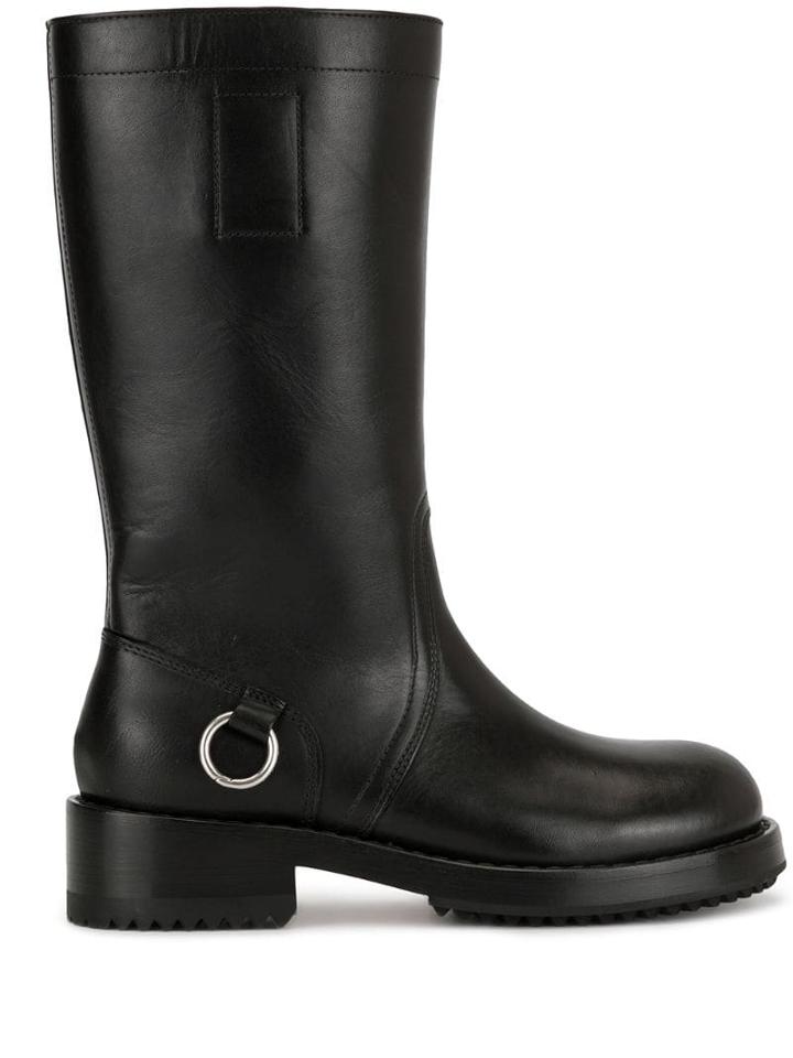 Raf Simons Ring Detail Mid-calf Boots - Black