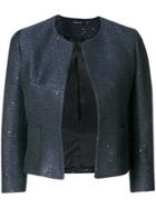 Tagliatore Single Buttoned Jacket With Sequin Details - Blue