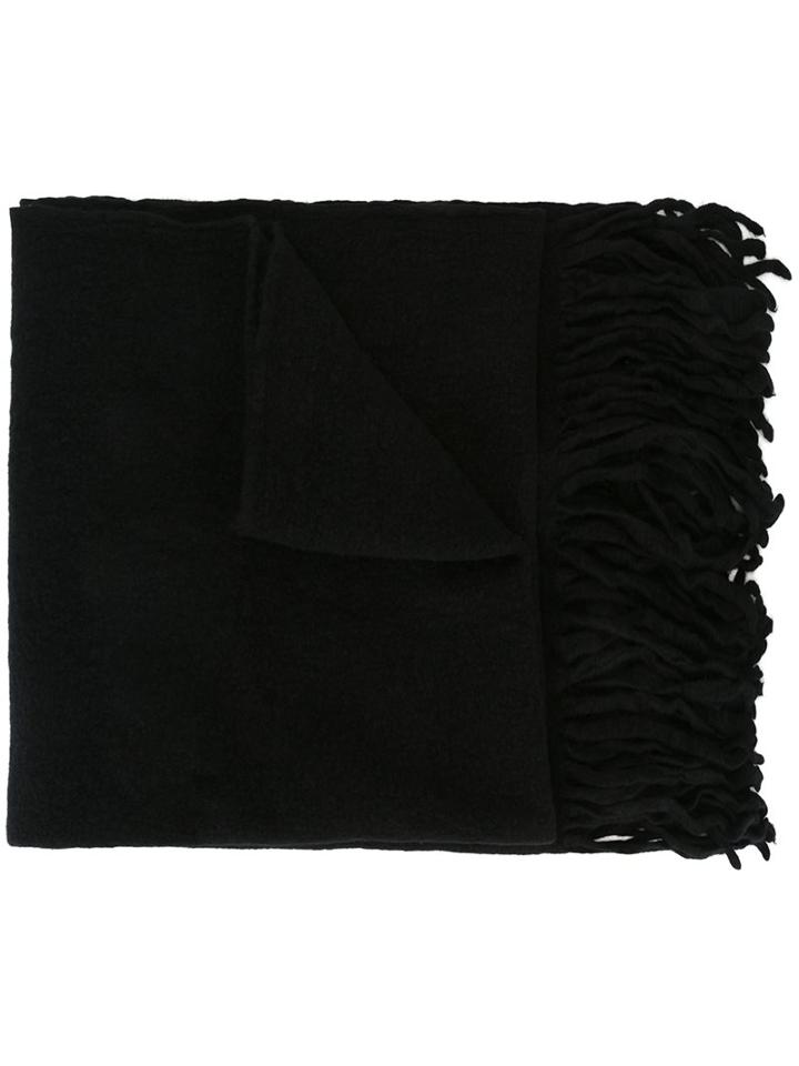 Cedric Jacquemyn Fringed Woven Scarf, Adult Unisex, Black, Wool