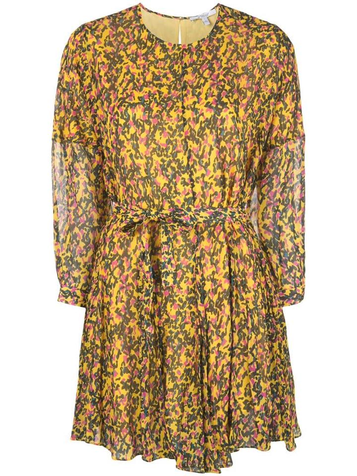 Derek Lam 10 Crosby Printed Belted Mini Dress - Yellow