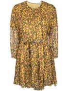 Derek Lam 10 Crosby Printed Belted Mini Dress - Yellow