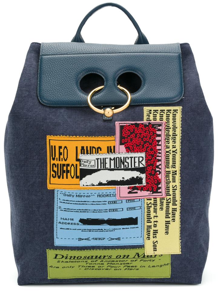 Jw Anderson Patch Backpack - Blue