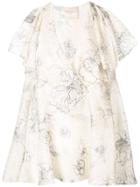 Erika Cavallini Floral Print Silk Blouse - Neutrals
