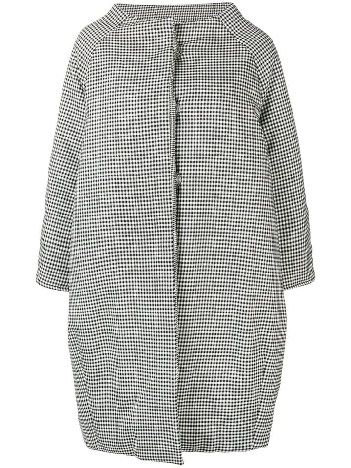 Gianluca Capannolo Monika Houndstooth Oversized Coat - Black