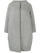 Gianluca Capannolo Monika Houndstooth Oversized Coat - Black