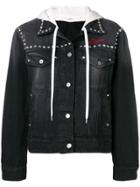 Miu Miu Denim Flower Stud Jacket - Black