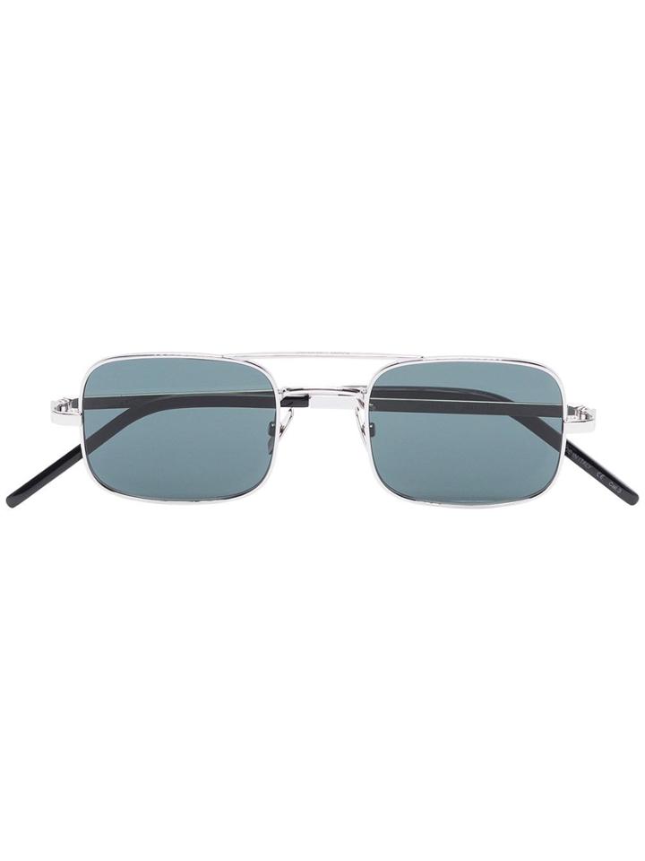 Saint Laurent Slp 331 Sqr Frame Sung Silv Grn - Silver