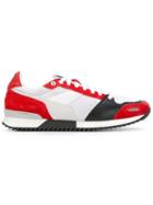 Ami Alexandre Mattiussi Panelled Sneakers, Men's, Size: 40, Red, Leather/nylon/rubber/nylon